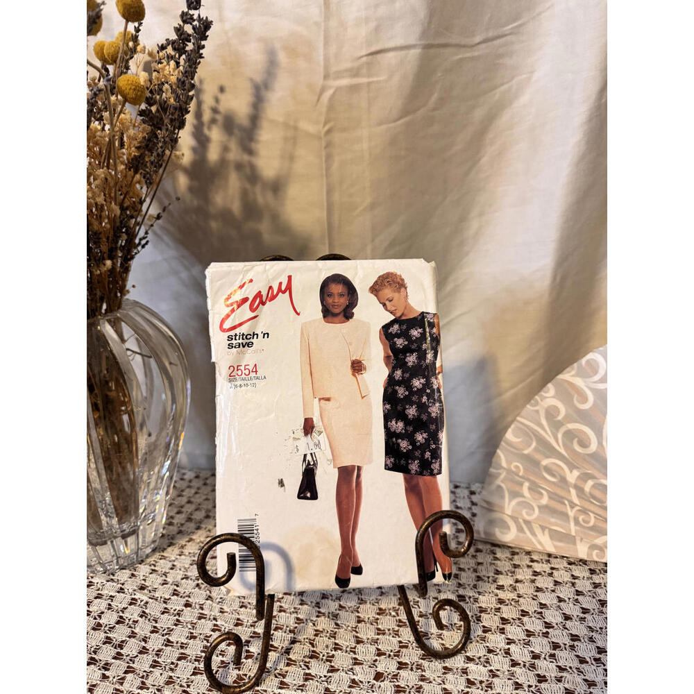 Vintage McCall’s 2554 Sewing Pattern Misses' Jacket &‎ Dress Size 6-12 Uncut